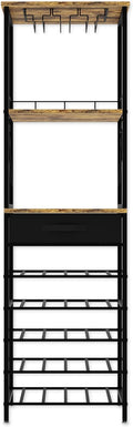 CARLA HOME Freestanding Wine Rack for 20 Bottles with Wood Top - SuperSaverAU - view 3