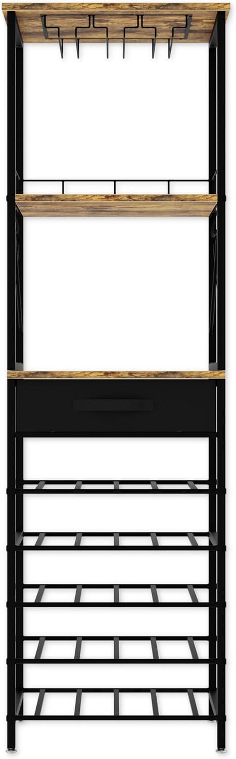 CARLA HOME Freestanding Wine Rack for 20 Bottles with Wood Top - SuperSaverAU - view 3