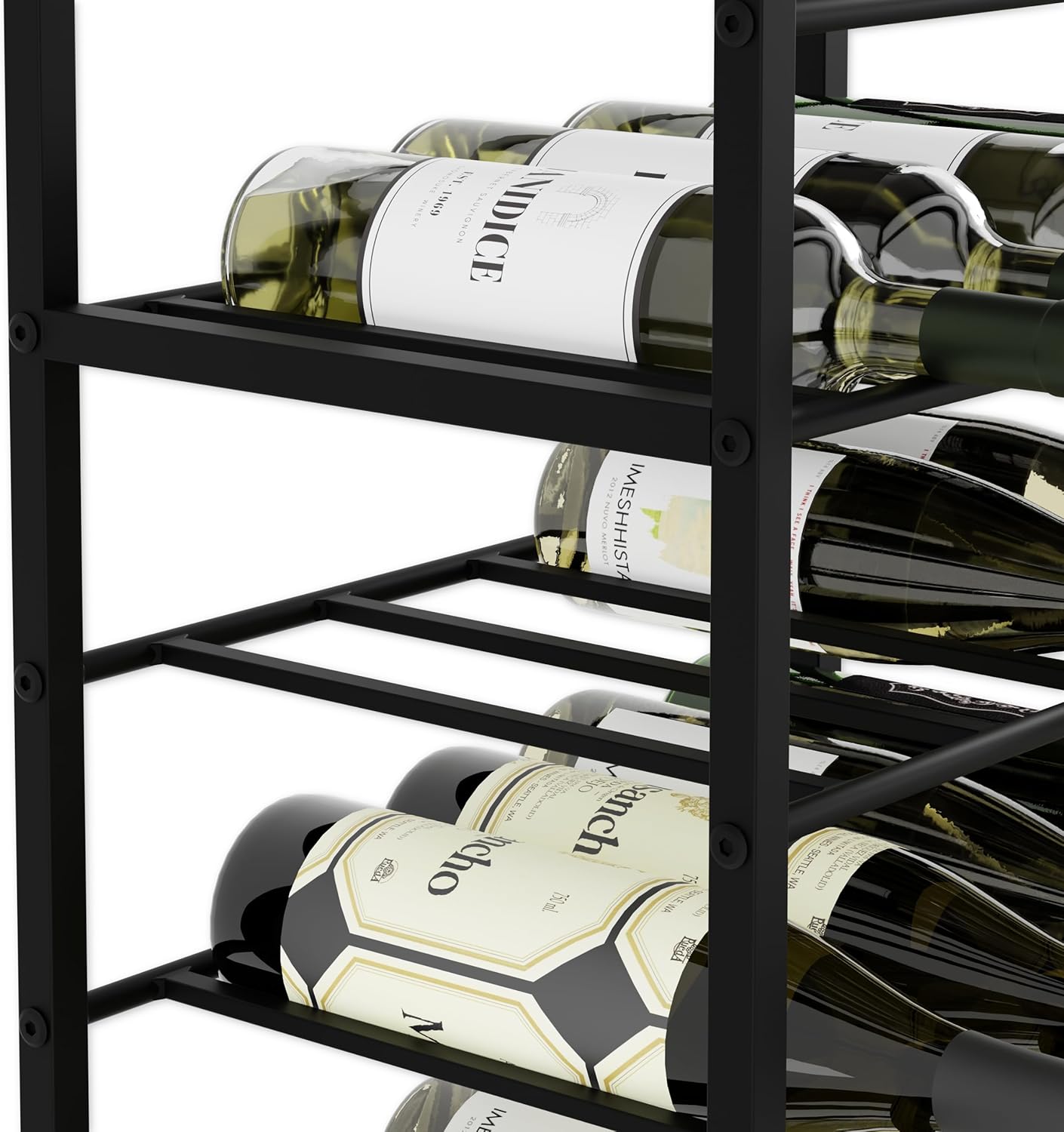 CARLA HOME Freestanding Wine Rack for 20 Bottles with Wood Top - SuperSaverAU - view 9
