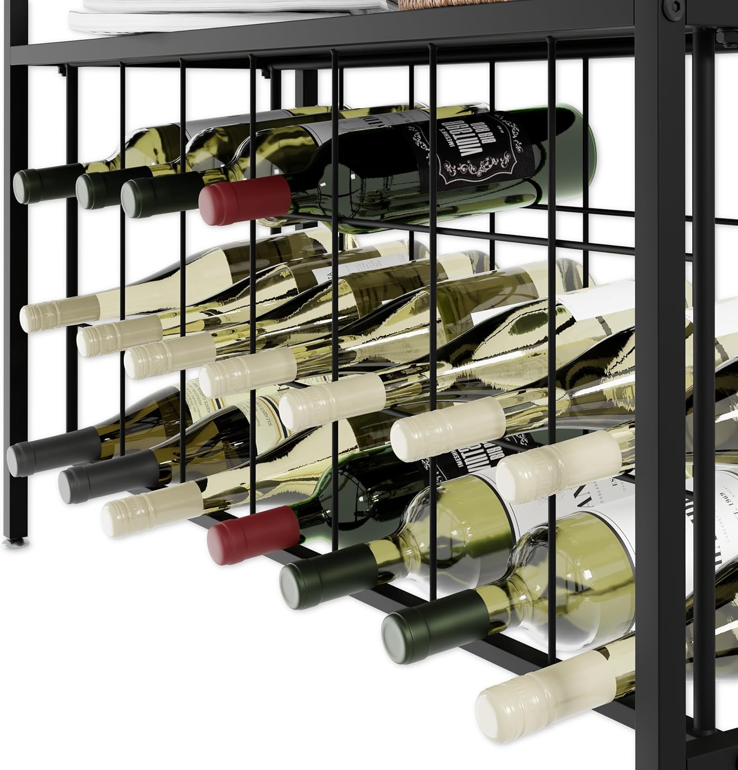 CARLA HOME Large Wine Rack for 20 Bottles with Wood Top - SuperSaverAU - view 8