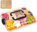 CARLA HOME Bamboo Charcuterie Board with Lid & Handle, 6 Compartments, 28x36x8 cm - SuperSaverAU - view 1