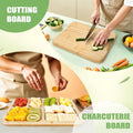 CARLA HOME Bamboo Charcuterie Board with Lid & Handle, 6 Compartments, 28x36x8 cm - SuperSaverAU - view 3