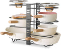 CARLA HOME 8-Tier Adjustable Pot Organizer Rack 20x38x48 cm for Kitchen Cabinet - SuperSaverAU - view 1