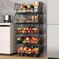 CARLA HOME 5-Tier Rolling Vegetable and Fruit Basket Cart, 29 x 41 x 94.5 cm - SuperSaverAU - view 1
