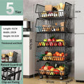 CARLA HOME 5-Tier Rolling Vegetable and Fruit Basket Cart, 29 x 41 x 94.5 cm - SuperSaverAU - view 2