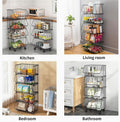 CARLA HOME 5-Tier Rolling Vegetable and Fruit Basket Cart, 29 x 41 x 94.5 cm - SuperSaverAU - view 3