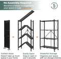 CARLA HOME 4 Tier Black Foldable Storage Shelf with Wheels 100kg Capacity