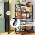CARLA HOME 5 Tier Black Foldable Storage Shelf with Wheels 100kg Capacity