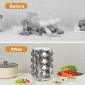CARLA HOME 360° Rotating Spice Rack Organizer with 20 Glass Jars, 25x20x20 cm - SuperSaverAU - view 4