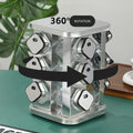 CARLA HOME 360° Rotating Spice Rack Organizer with 20 Glass Jars, 25x20x20 cm - SuperSaverAU - view 5