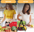 CARLA HOME 2-Tier Fruit Basket Stand for Kitchen Countertop for Fruits, Vegetables, Bread & Snacks with Wooden Handle - SuperSaverAU - view 3