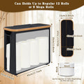 CARLA HOME Toilet Paper Storage Basket, Holds 12 Rolls, Bamboo Lid, 35x45x15 cm, Black - SuperSaverAU - view 3
