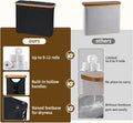 CARLA HOME Toilet Paper Storage Basket, Holds 12 Rolls, Bamboo Lid, 35x45x15 cm, Black - SuperSaverAU - view 5