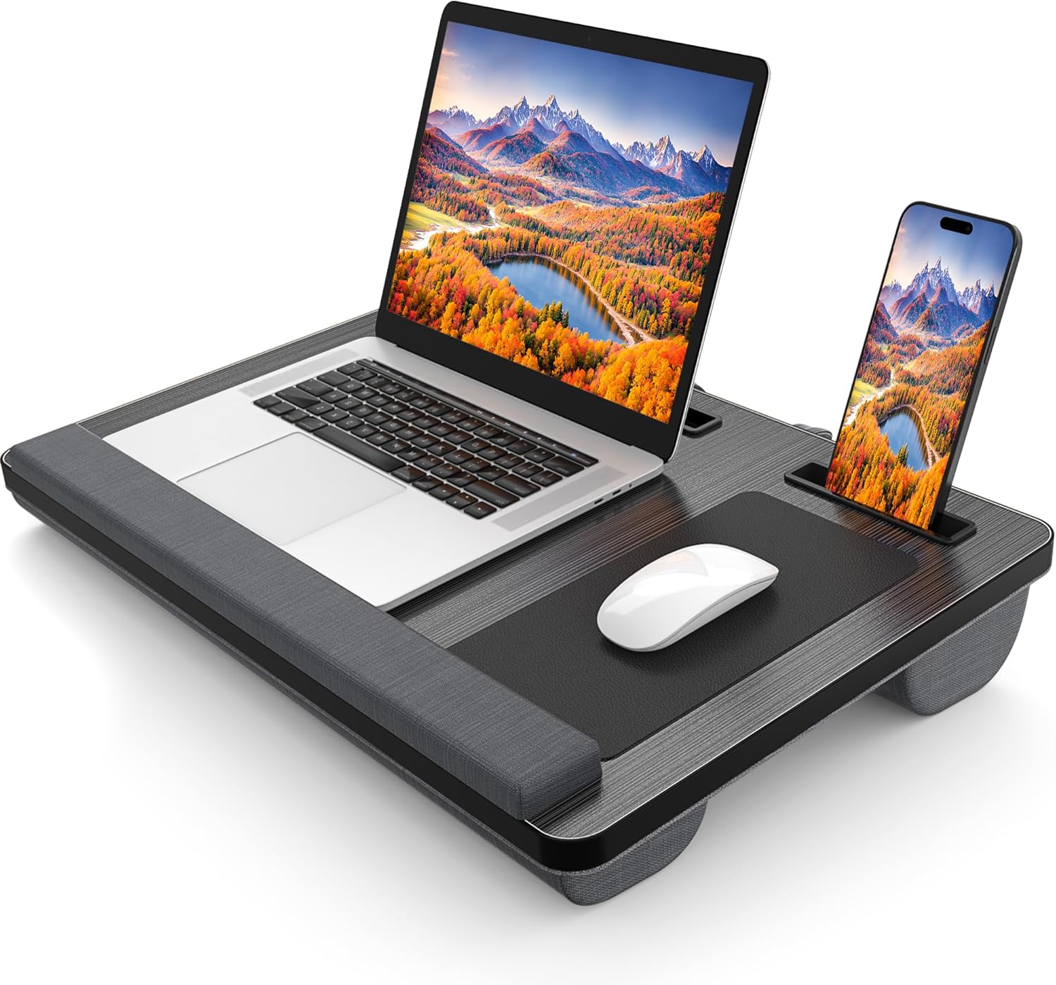 CARLA HOME Oversized Portable Lap Desk with Cushion, Mouse Pad, Tablet Holder, Fits 17 Inch Laptops - SuperSaverAU - view 1