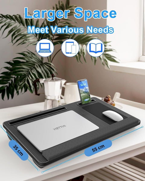 CARLA HOME Oversized Portable Lap Desk with Cushion, Mouse Pad, Tablet Holder, Fits 17 Inch Laptops - SuperSaverAU - view 2