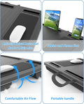 CARLA HOME Oversized Portable Lap Desk with Cushion, Mouse Pad, Tablet Holder, Fits 17 Inch Laptops - SuperSaverAU - view 4