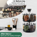CARLA HOME Rotating Spice Rack Organizer 16 Glass Jars 15x30x15 cm - SuperSaverAU - view 5