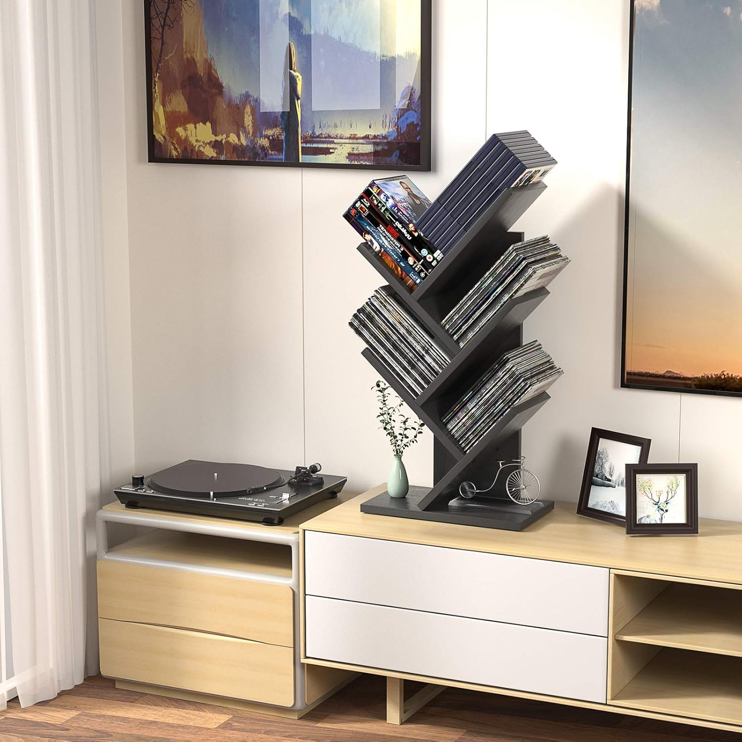 CARLA HOME 5-Tier Tree Bookshelf Storage Rack for Home Office (Black) - SuperSaverAU - view 7