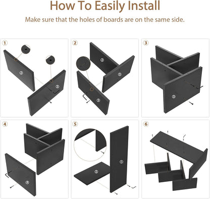 CARLA HOME 5-Tier Tree Bookshelf Storage Rack for Home Office (Black)