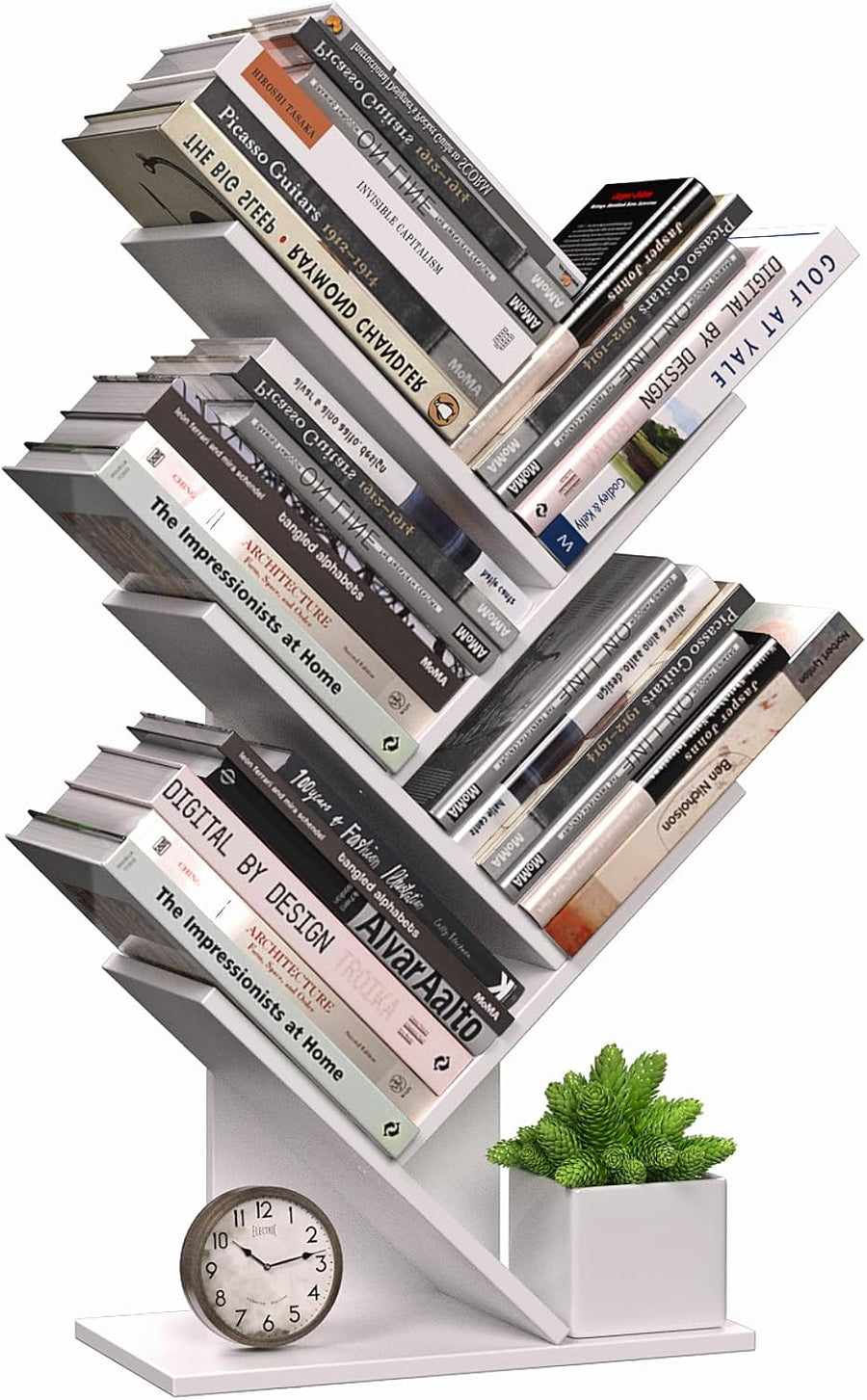 CARLA HOME 5-Tier Tree Bookshelf Storage Rack for Home Office (White) - SuperSaverAU - view 1
