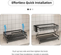 CARLA HOME 2-Tier Dish Drying Rack 40x32x28 cm with Drainage Tray & Utensil Holder - SuperSaverAU - view 4