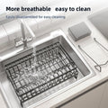 CARLA HOME 2-Tier Dish Drying Rack 40x32x28 cm with Drainage Tray & Utensil Holder - SuperSaverAU - view 6