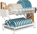 CARLA HOME 2-Tier Dish Drying Rack 40x32x28 cm with Drainage Tray & Utensil Holder - SuperSaverAU - view 1