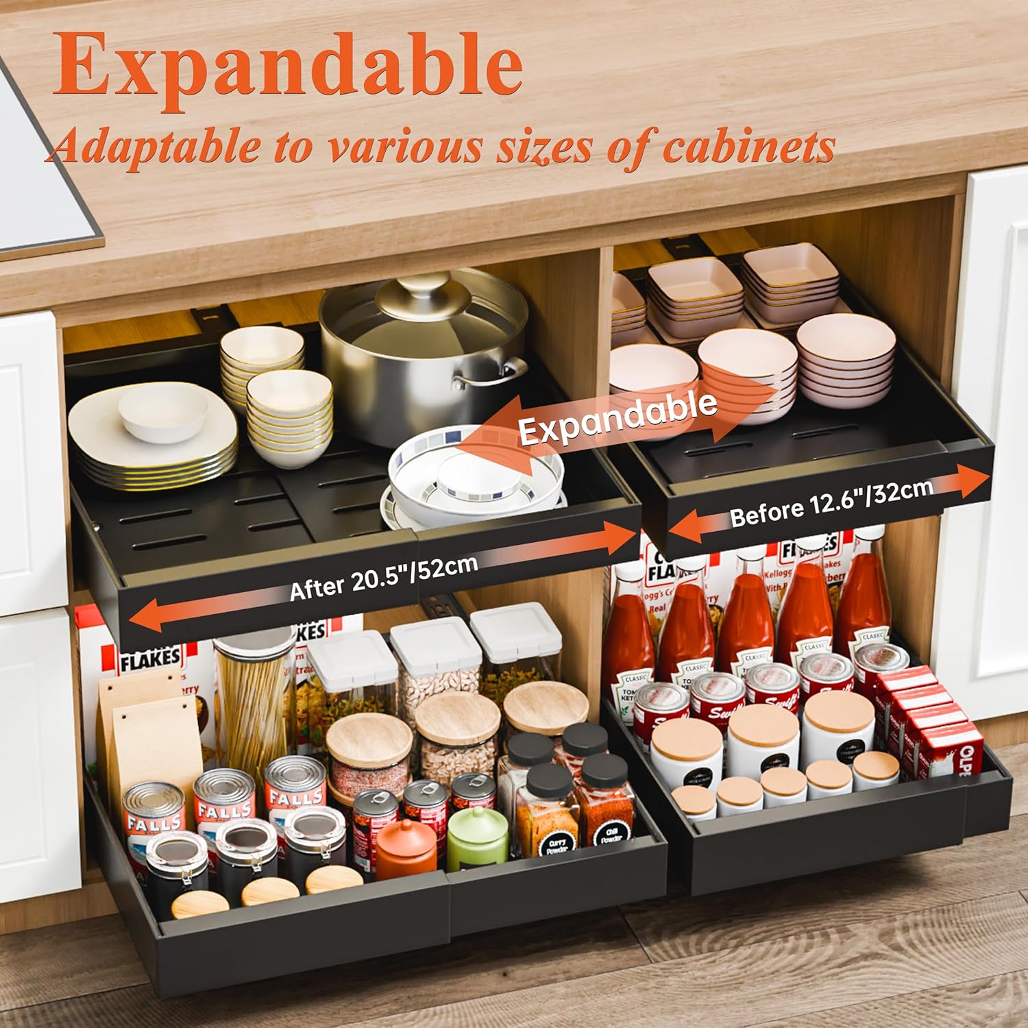 CARLA HOME 2-Tier Metal Hutch Bookshelf with Adjustable Grid Panel (40 x 27 x 7 cm) - SuperSaverAU - view 3