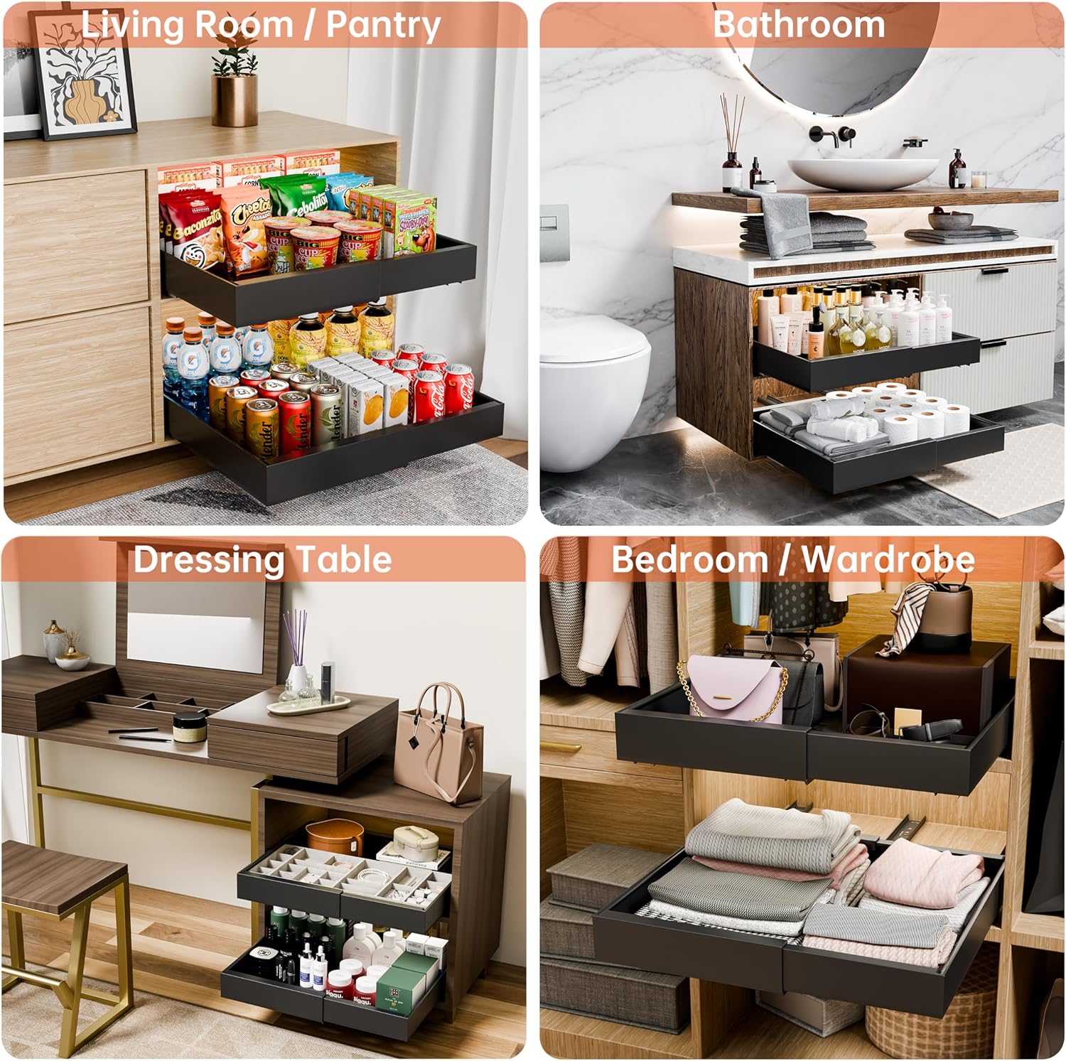 CARLA HOME 2-Tier Metal Hutch Bookshelf with Adjustable Grid Panel (40 x 27 x 7 cm) - SuperSaverAU - view 5