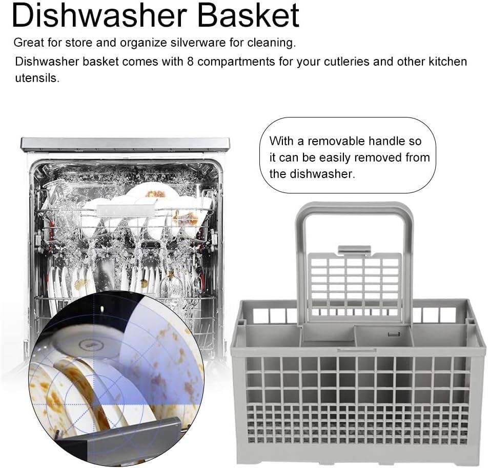 CARLA HOME 8 Slot Universal Dishwasher Cutlery Basket - Grey