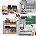 CARLA HOME 2 Tier Wooden Coffee Station Rack Countertop Organiser