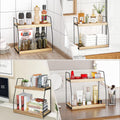 CARLA HOME 2 Tier Wooden Coffee Station Rack Countertop Organiser