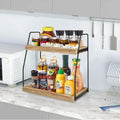 CARLA HOME 2 Tier Wooden Coffee Station Rack Countertop Organiser