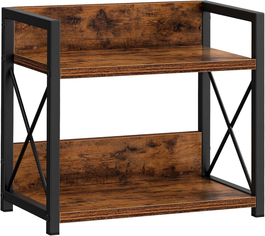 CARLA HOME 2-Tier Countertop Shelf Organizer, Rustic Wood, 27 x 30 x 16 cm - SuperSaverAU - view 1