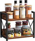 CARLA HOME 2-Tier Countertop Shelf Organizer, Rustic Wood, 27 x 30 x 16 cm - SuperSaverAU - view 2
