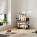 CARLA HOME 2-Tier Countertop Shelf Organizer, Rustic Wood, 27 x 30 x 16 cm - SuperSaverAU - view 6