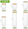 CARLA HOME 6 Pack Glass Storage Jars with Bamboo Lids, Airtight, Multi-Size - SuperSaverAU - view 2