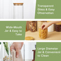 CARLA HOME 6 Pack Glass Storage Jars with Bamboo Lids, Airtight, Multi-Size - SuperSaverAU - view 4