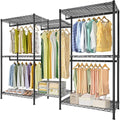 CARLA HOME Heavy Duty Garment Rack – 44 x 188 x 189cm with Rods & Shelves