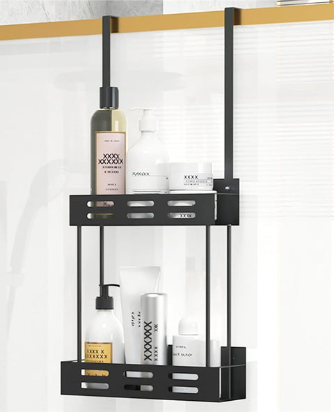 CARLA HOME 2-tier Over the Door Shower Caddy Organizer 62 x 30 x 5 cm with Hooks - SuperSaverAU - view 1