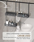 CARLA HOME 2-tier Over the Door Shower Caddy Organizer 62 x 30 x 5 cm with Hooks - SuperSaverAU - view 3