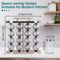 CARLA HOME 20-Jar Spice Rack Organizer, 29x28x10 cm, Space-Saving Design - SuperSaverAU - view 2