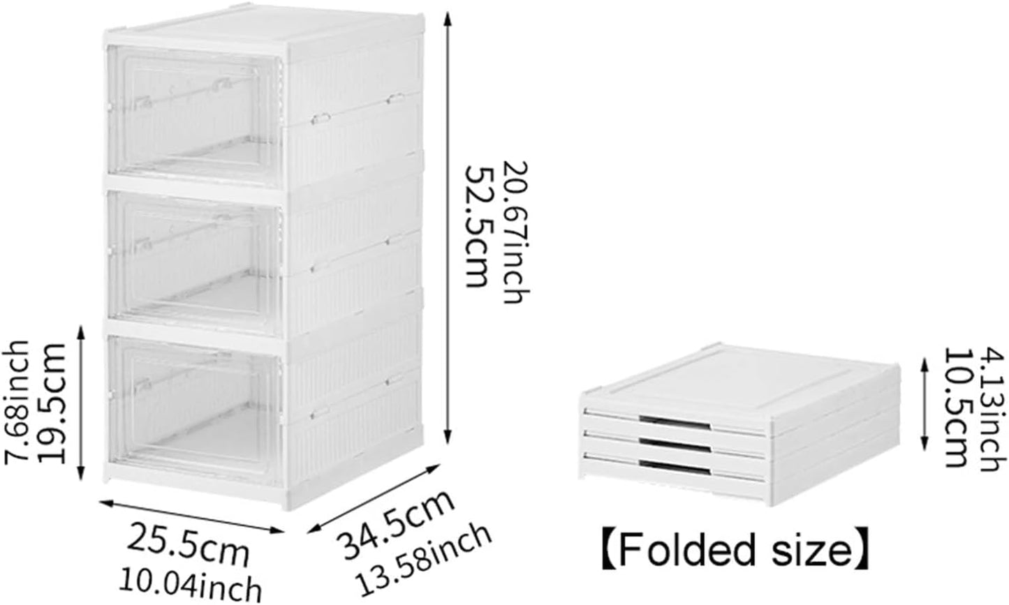 CARLA HOME 3-Tier Stackable Shoe Storage Box with Clear Door