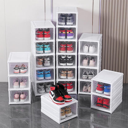 CARLA HOME 3-Tier Stackable Shoe Storage Box with Clear Door