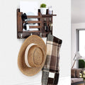 CARLA HOME Rustic Wood Wall Mounted Key and Mail Holder, 42x23x10 cm, 6 Hooks - SuperSaverAU - view 2