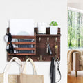 CARLA HOME Rustic Wood Wall Mounted Key and Mail Holder, 42x23x10 cm, 6 Hooks - SuperSaverAU - view 3