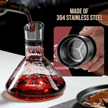 CARLA HOME Iceberg Wine Decanter with Aerator Filter and Lid