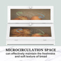 CARLA HOME Double Layer Bamboo Bread Box - 25x40x33 cm, Clear Window, Farmhouse Style - SuperSaverAU - view 4