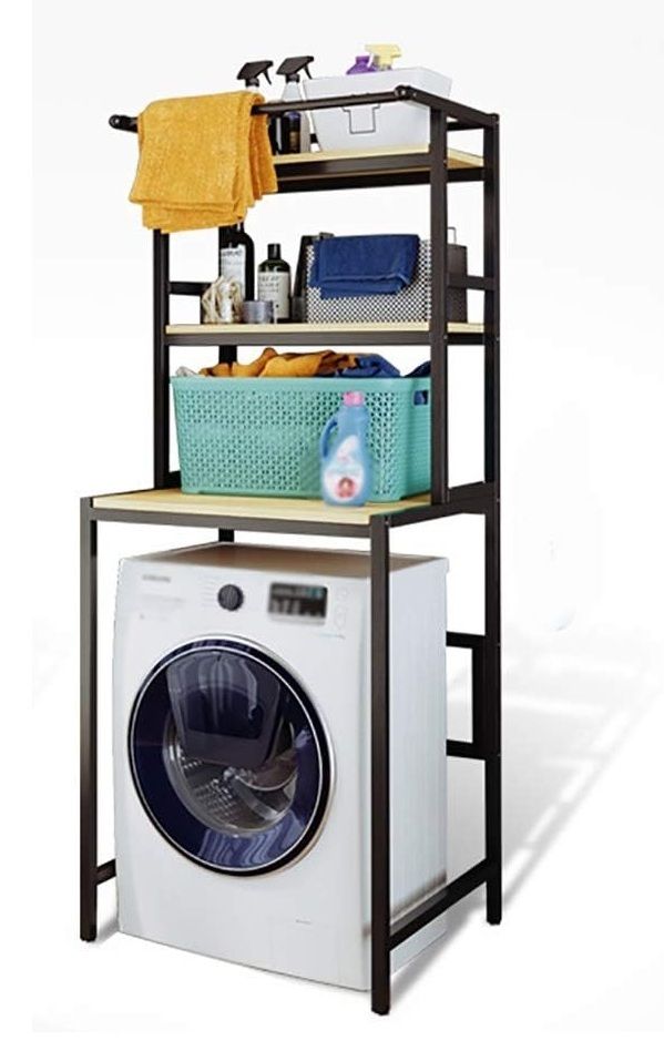CARLA HOME 3-Tier Over Washing Machine Storage Rack – Black