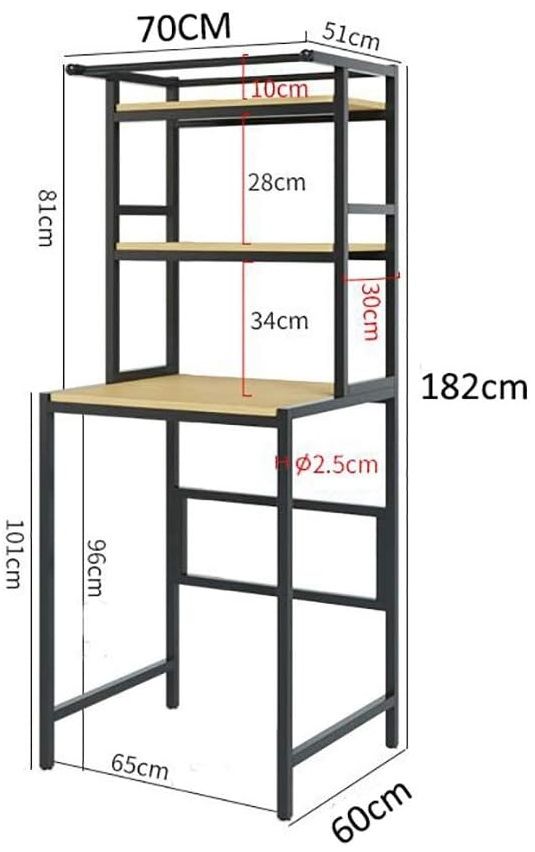 CARLA HOME 3-Tier Over Washing Machine Storage Rack – Black